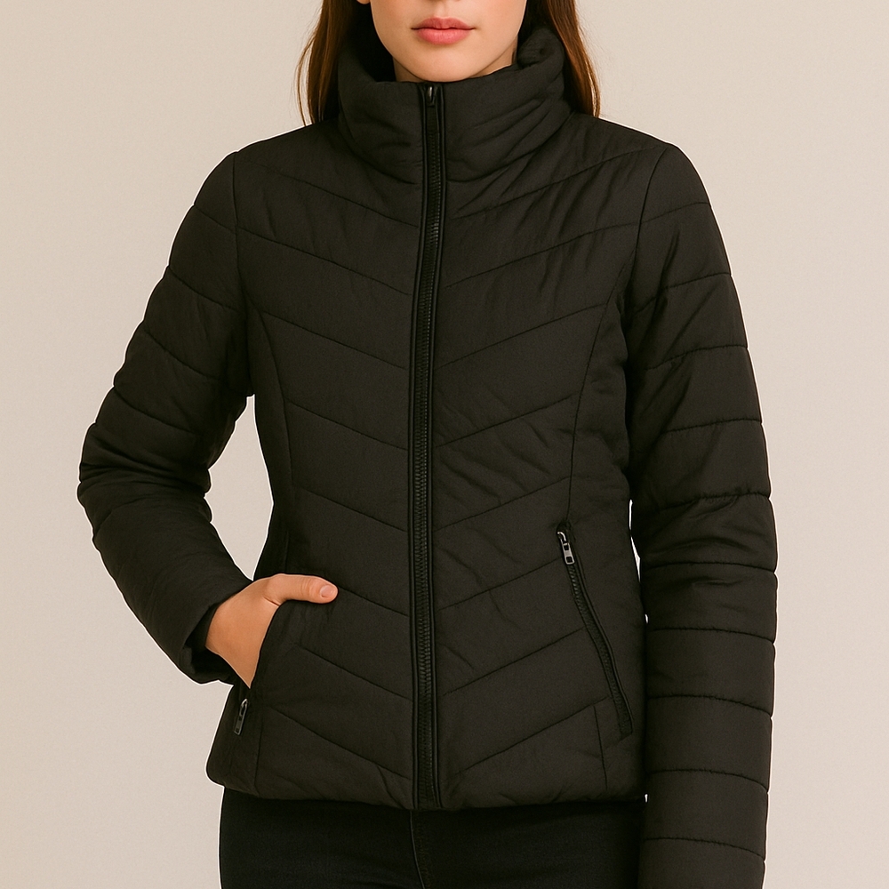 Women's Black Quilted Jacket